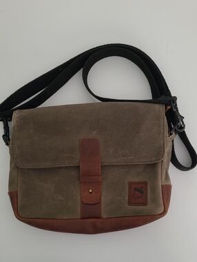 Nut Sac Satchel 11 Messenger Bag Waxed Green Canvas Crossbody Leather Gorpcore